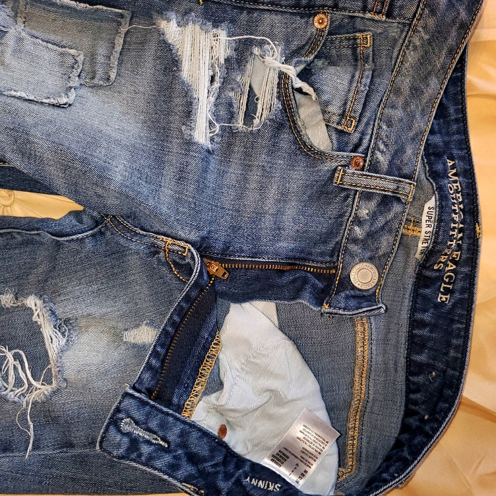 American Eagle patch jeans